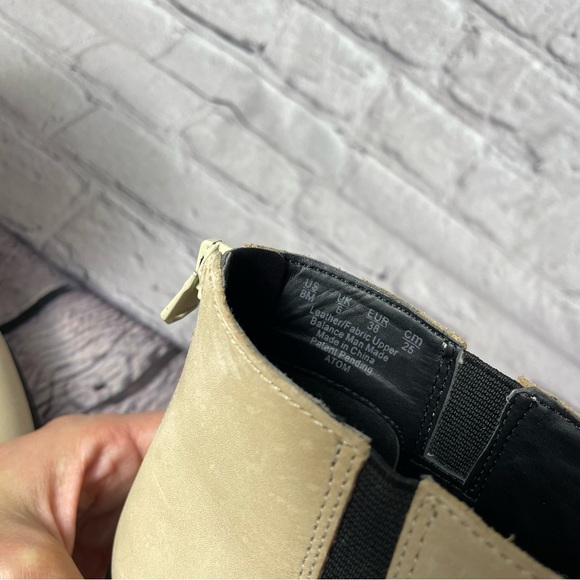 Naya Atom Ankle Boots Taupe Black Leather Size 8 - Picture 7 of 8